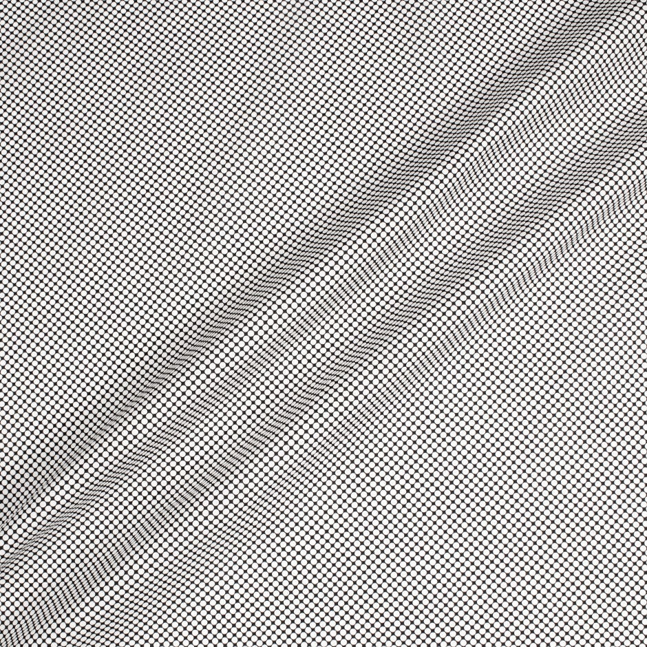 White Spotted Black Cotton Poplin Shirting