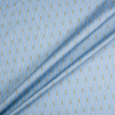 Link Printed Sky Blue Luxury Shirting Cotton