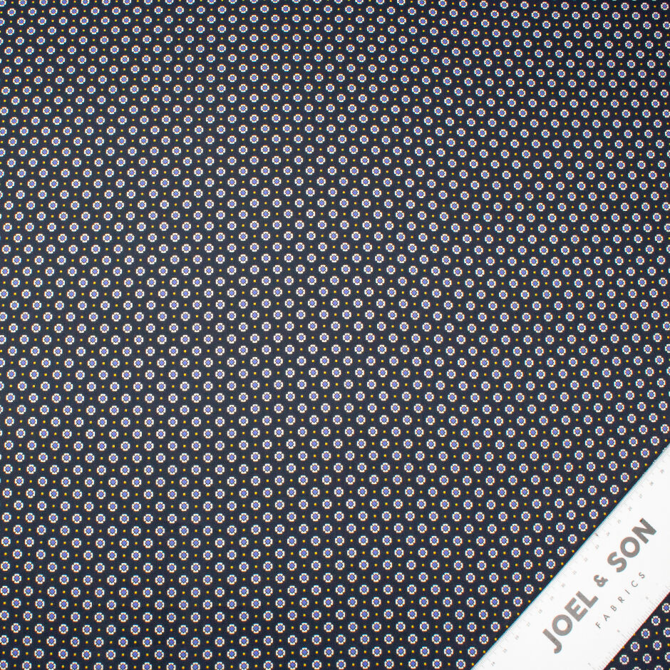 Floral Printed Midnight Blue Pure Cotton Shirting