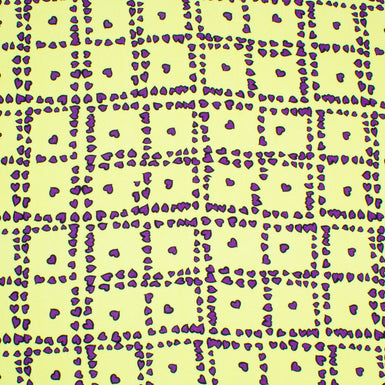 Purple Heart Printed Yellow Silk Twill