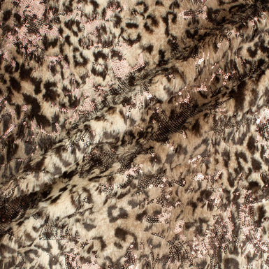 Sequinned Leopard Print Faux Fur