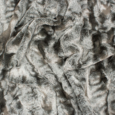 Mottled Grey Short Pile Faux Fur