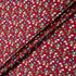 Multi Dog Printed Deep Red Stretch Silk Satin
