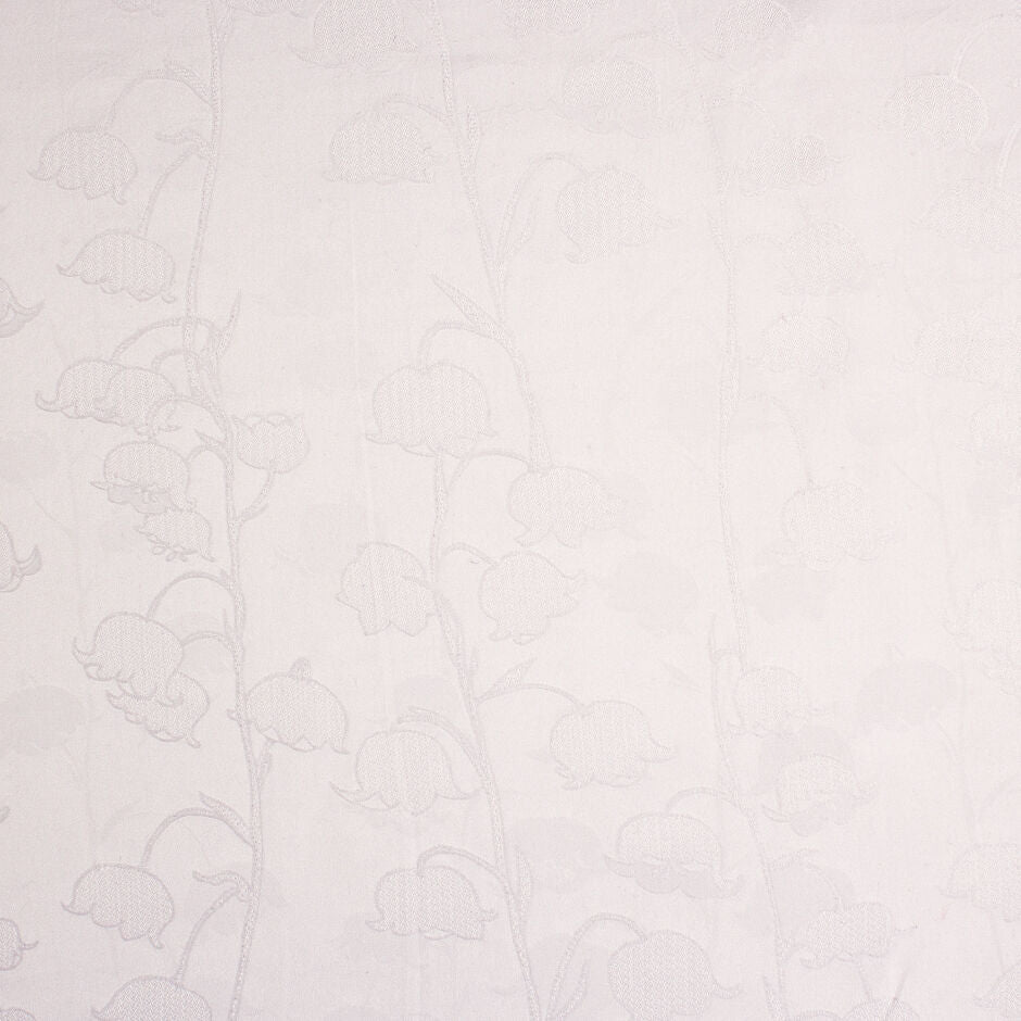 Snow White Floral Pure Silk Jacquard