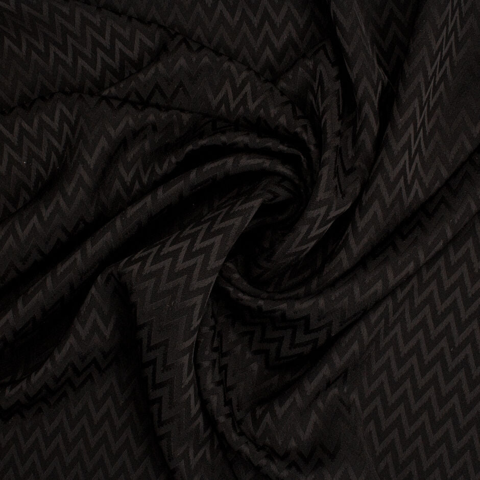 Black Zig Zag Jacquard Microfibre