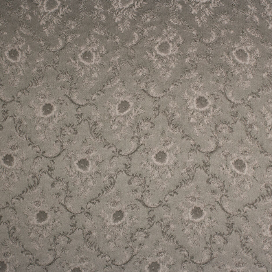 Silver Grey Floral Jacquard Viscose