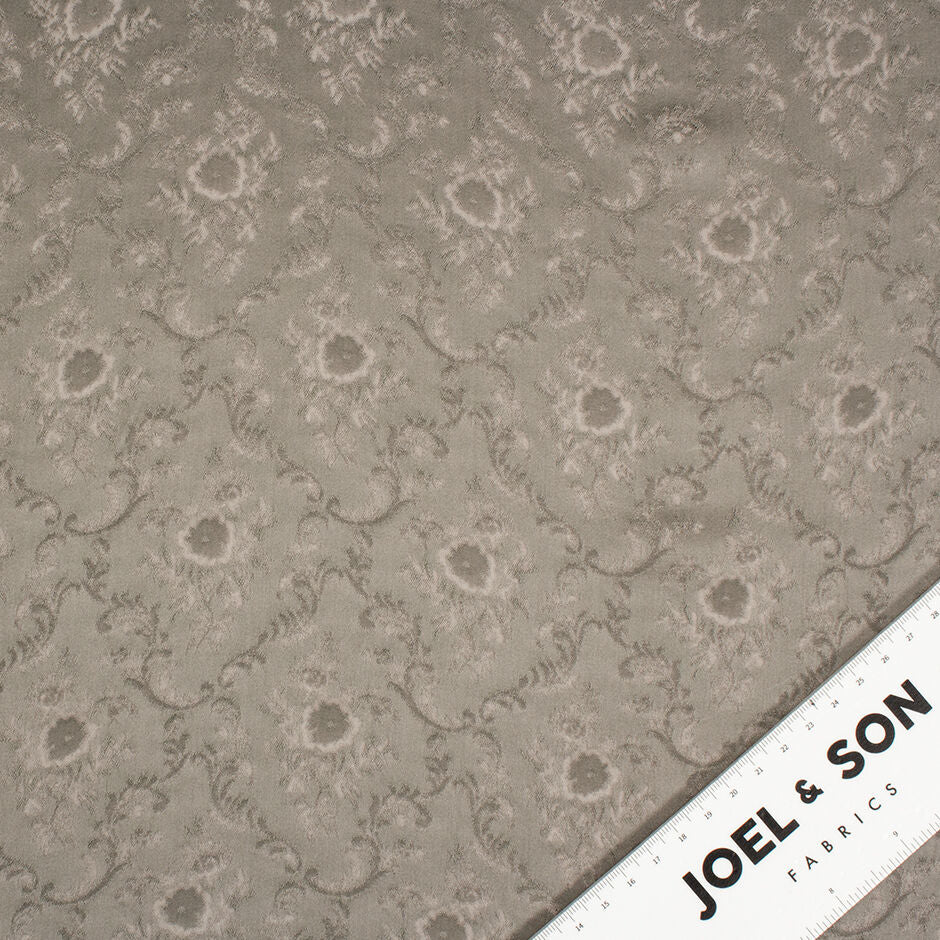 Silver Grey Floral Jacquard Viscose