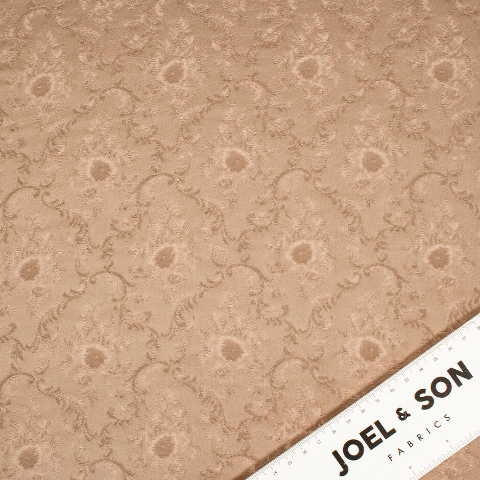 Soft Brown Floral Jacquard Viscose