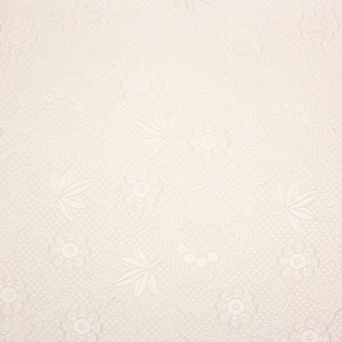 Off-White Floral Jacquard Silk Blend Cloqué