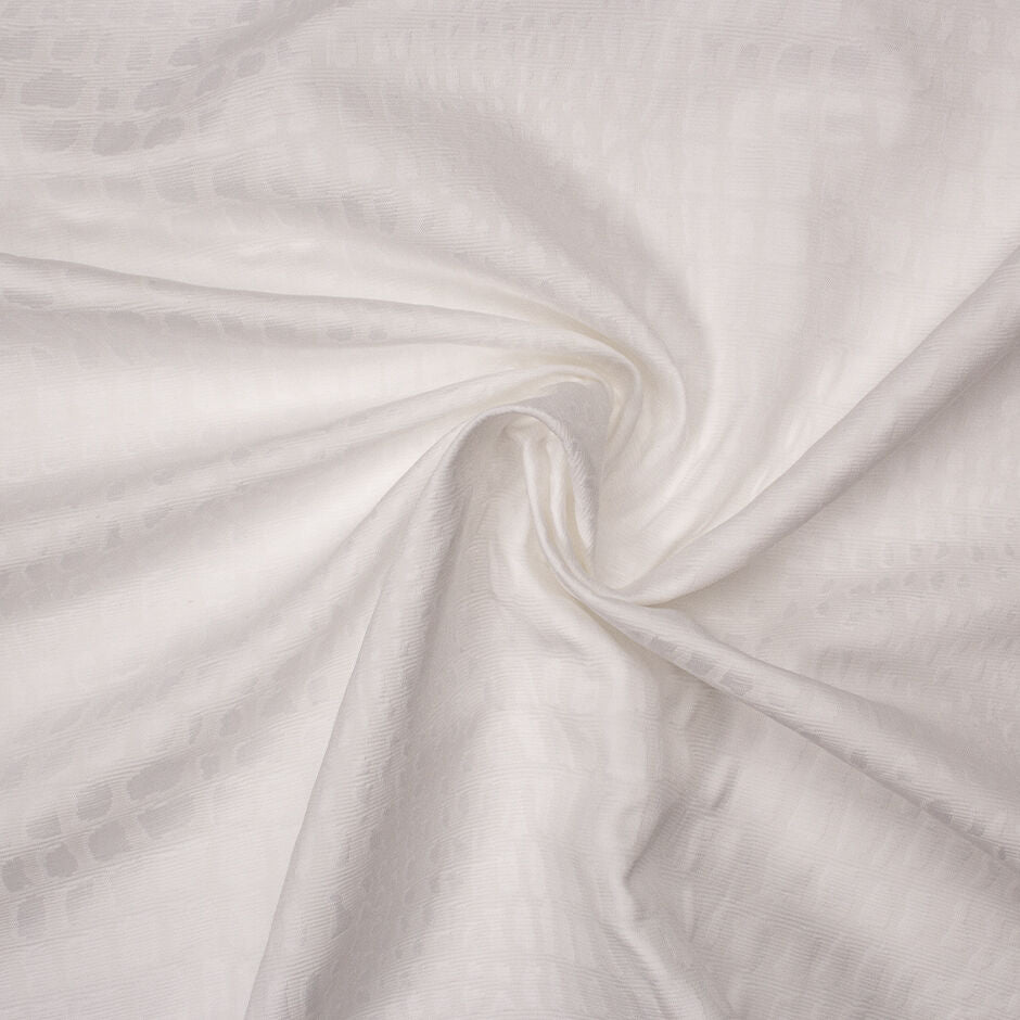 White Animal Jacquard Pure Cotton Piqué (A 2.70m Piece)
