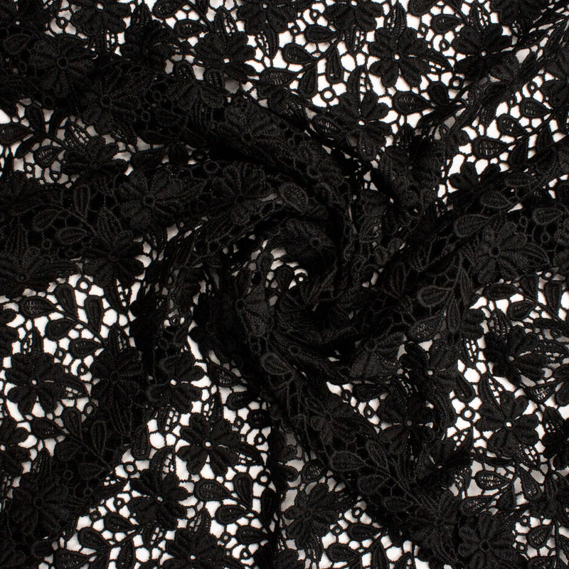 Black Wool Guipure Lace Shop Elegant Lace Fabric