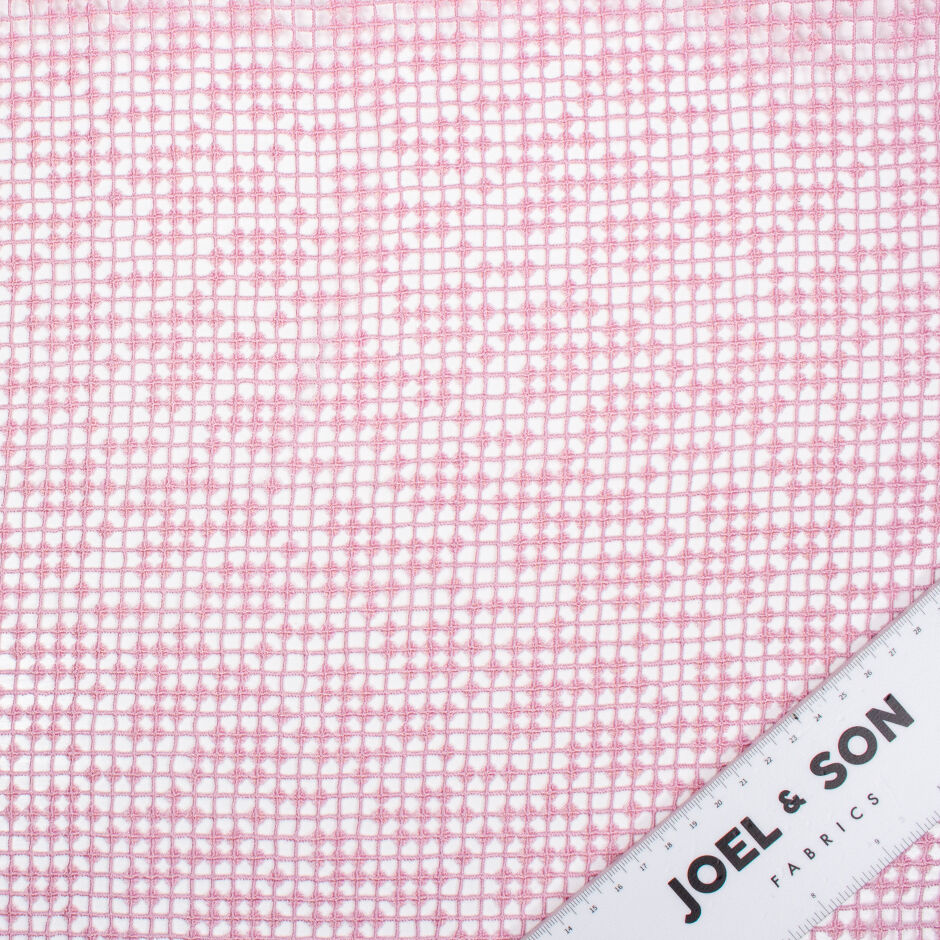 Baby Pink Grid Guipure Lace