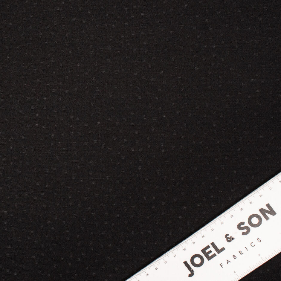 Dark Grey Spot Jacquard Pure Wool Suiting
