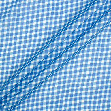 Blue & White Checkered Pure Linen