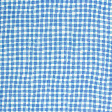 Blue & White Checkered Pure Linen