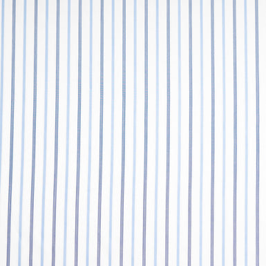 Blue Multi Striped White Superfine Pure Cotton