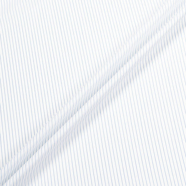 Blue Striped White Jacquard Superfine Cotton