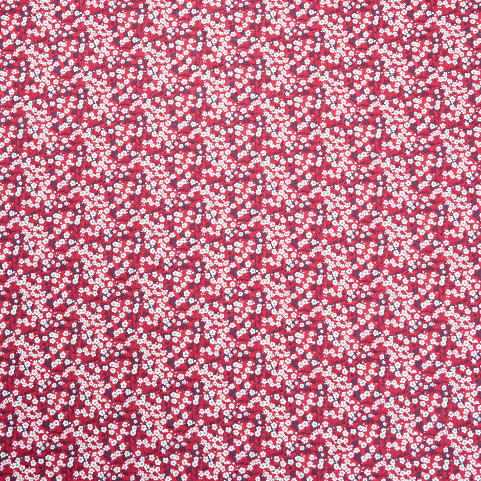 White Floral Red 'Mitsi Valeria' Liberty Tana Lawn Cotton
