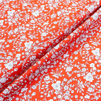 Red 'Summer Blooms' Cotton Tana Lawn