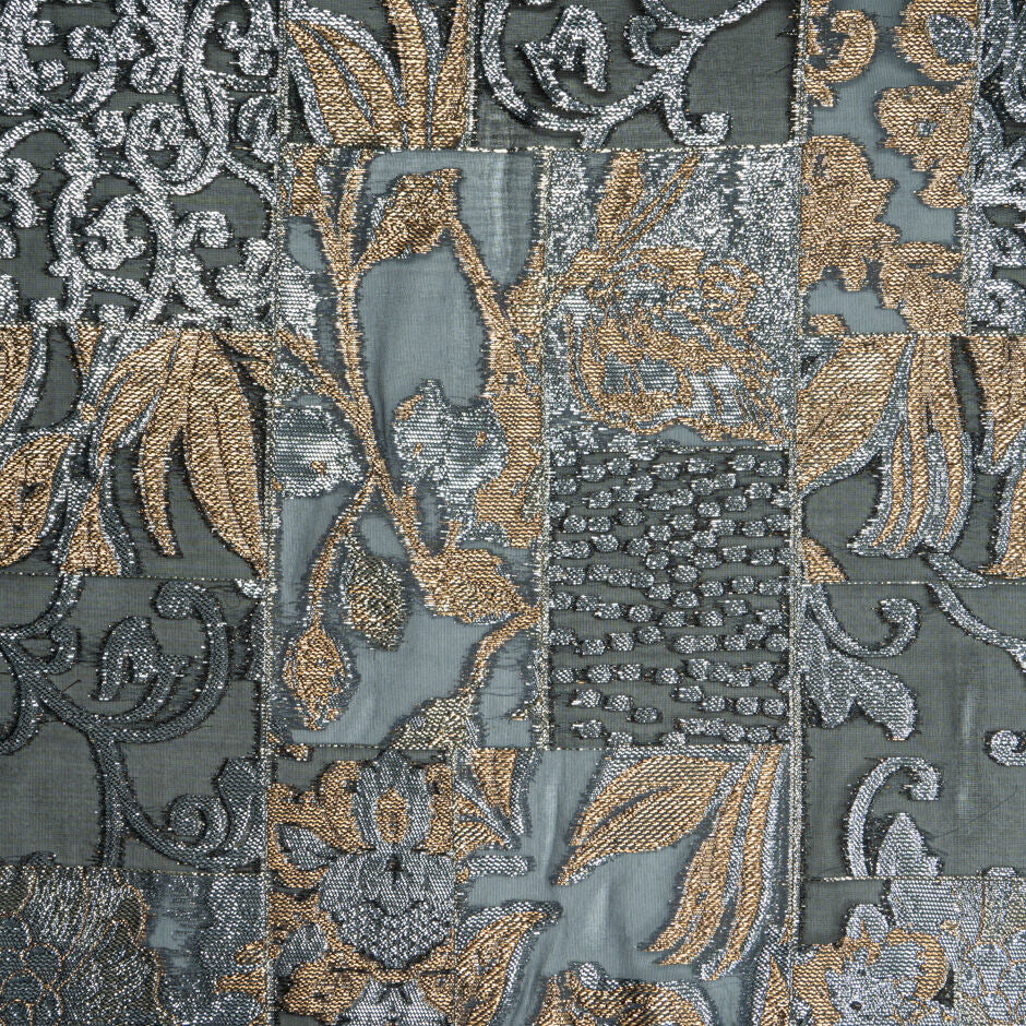 Gold & Silver Metallic Patchwork Chiffon (A 2.25m Piece)