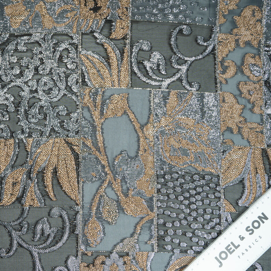 Gold & Silver Metallic Patchwork Chiffon (A 2.25m Piece)