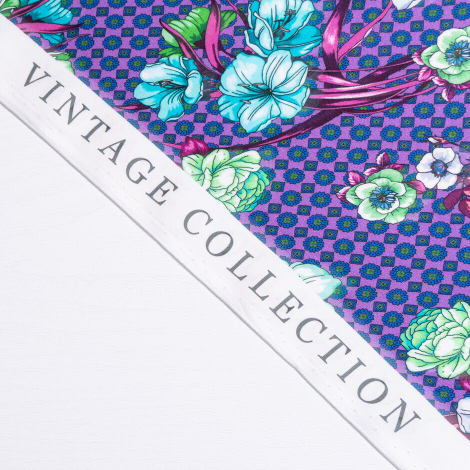 Floral & Geo Printed Violet Luxury Cotton