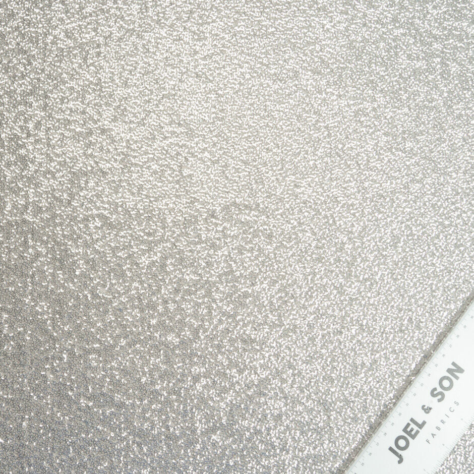 Pale Grey Sequinned Stretch Tulle