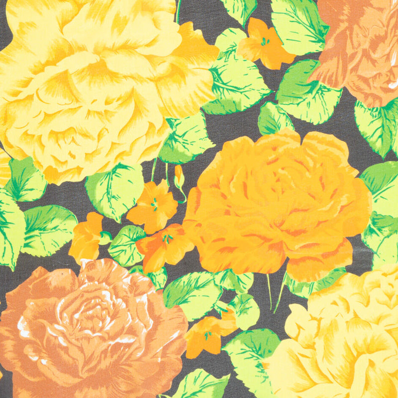 Orange/Yellow Floral Silk Shop Floral Fabric