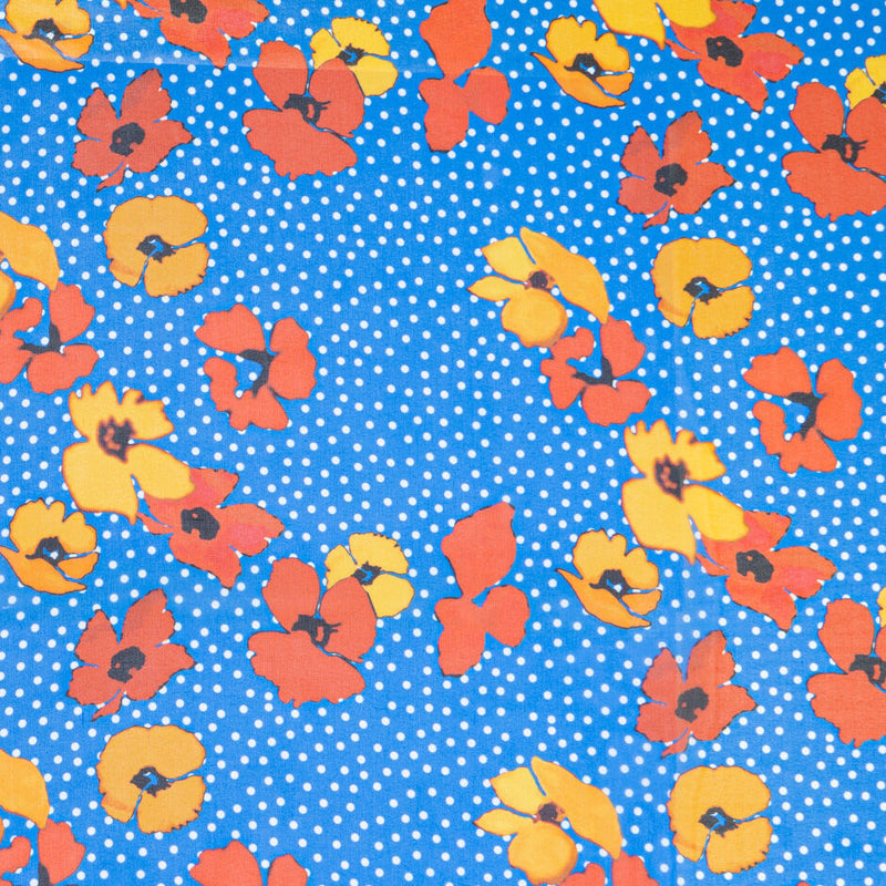 Yellow/Red Floral/Spot Silk Shop Silk Fabric