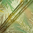 Green Ombré Palm Leaf Metallic Jacquard Silk Chiffon