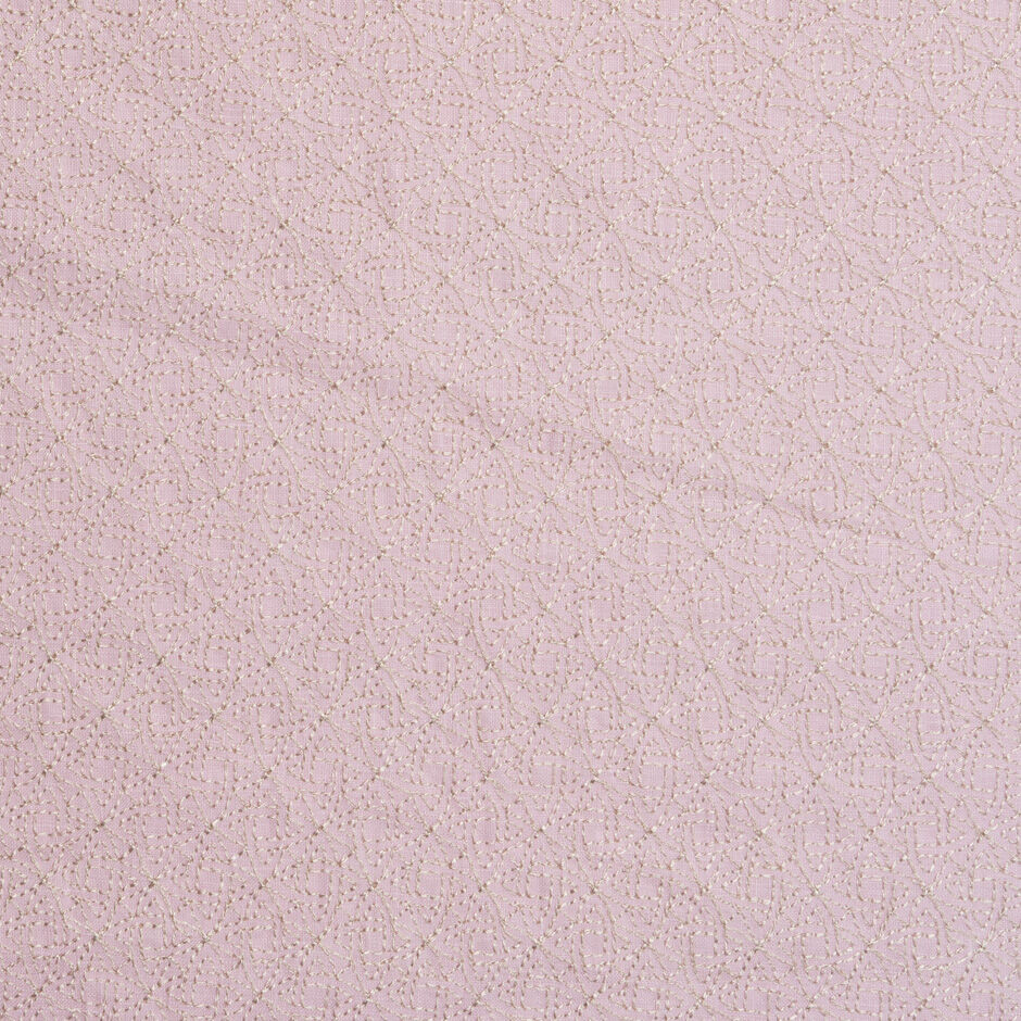 Rose Pink Embroidered Mid Weight Linen