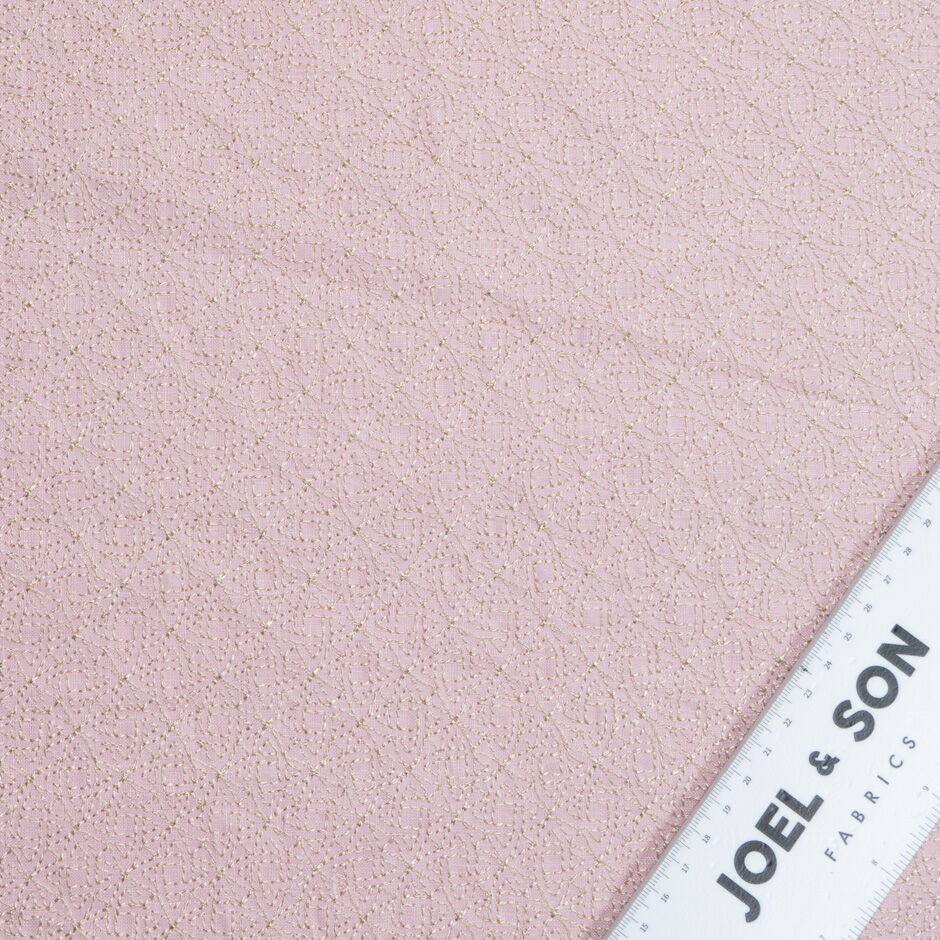Rose Pink Embroidered Mid Weight Linen