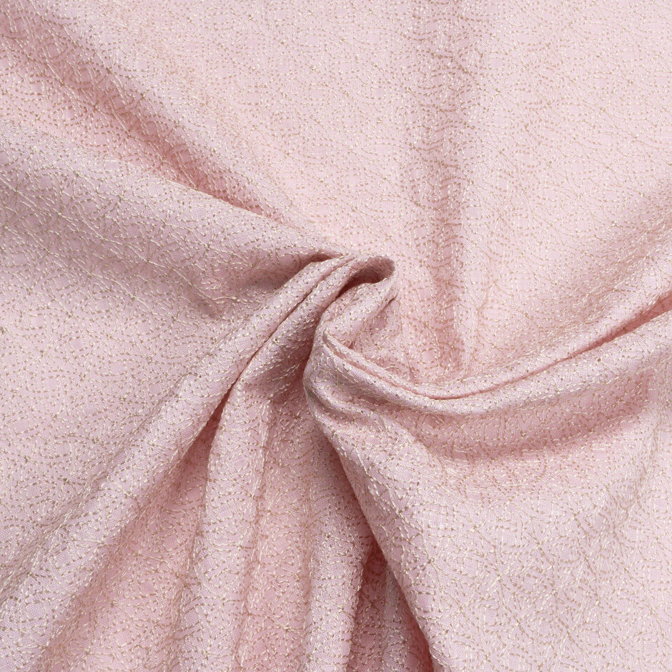 Rose Pink Embroidered Mid Weight Linen