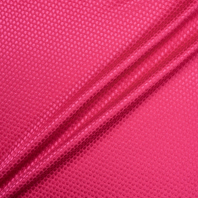 Cherry Pink Spot Jacquard Silk & Wool Cloqué
