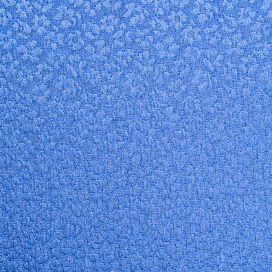 Periwinkle Blue Floral Silk & Wool Blend Cloqué