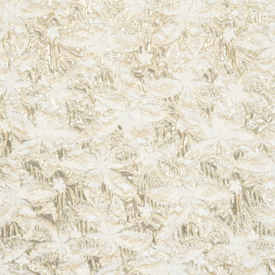 Gold Metallic Abstract Floral Ivory Silk Cloqué