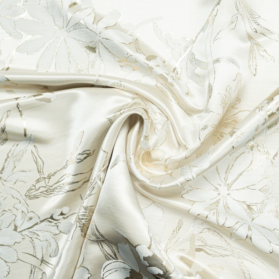 Ivory & Gold Floral Jacquard Brocade