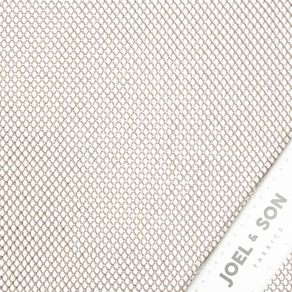 Dark Nude Stretch Tulle With Diamanté Stones