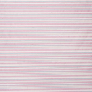 Pastel Pink & Pale Lilac Striped Silk Shantung