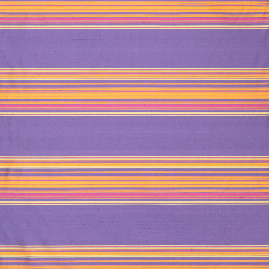 Purple, Yellow, Pink Striped Silk Shantung