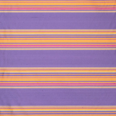 Purple, Yellow, Pink Striped Silk Shantung