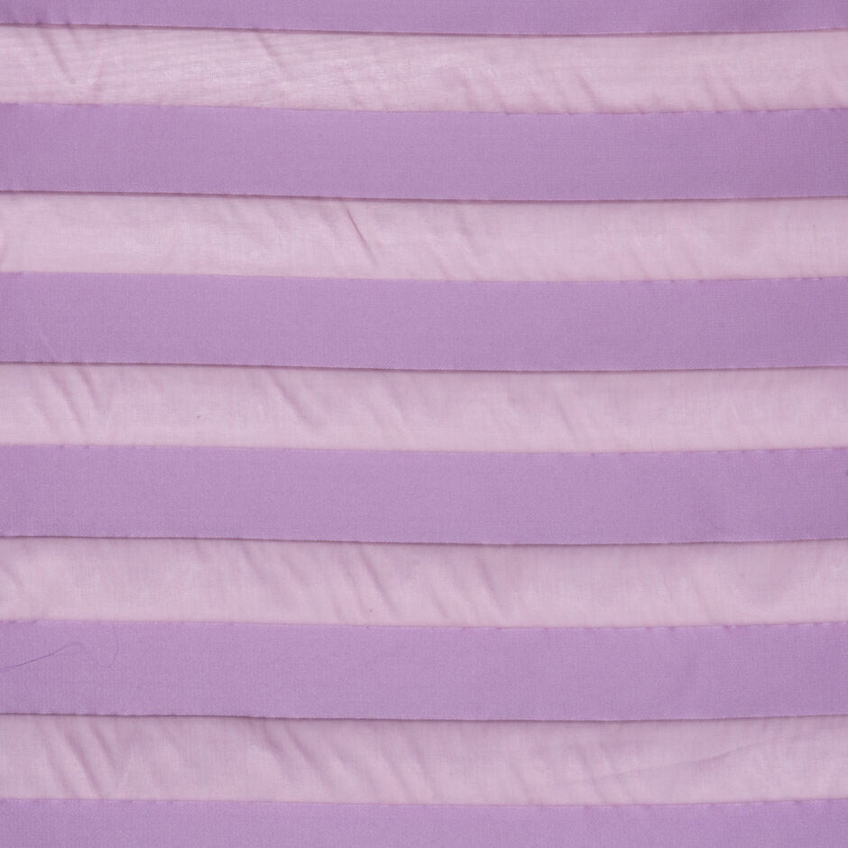 Lilac Satin & Wide Striped Silk Organza