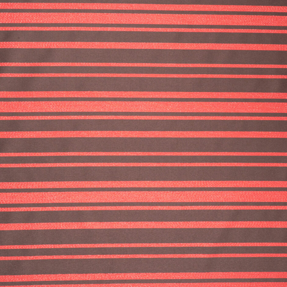 Brown Striped Red Metallic Viscose