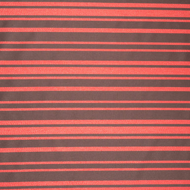 Brown Striped Red Metallic Viscose
