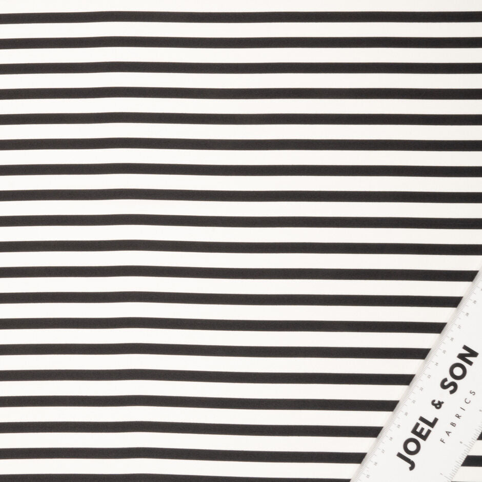 Monochrome Striped Double Silk Organza