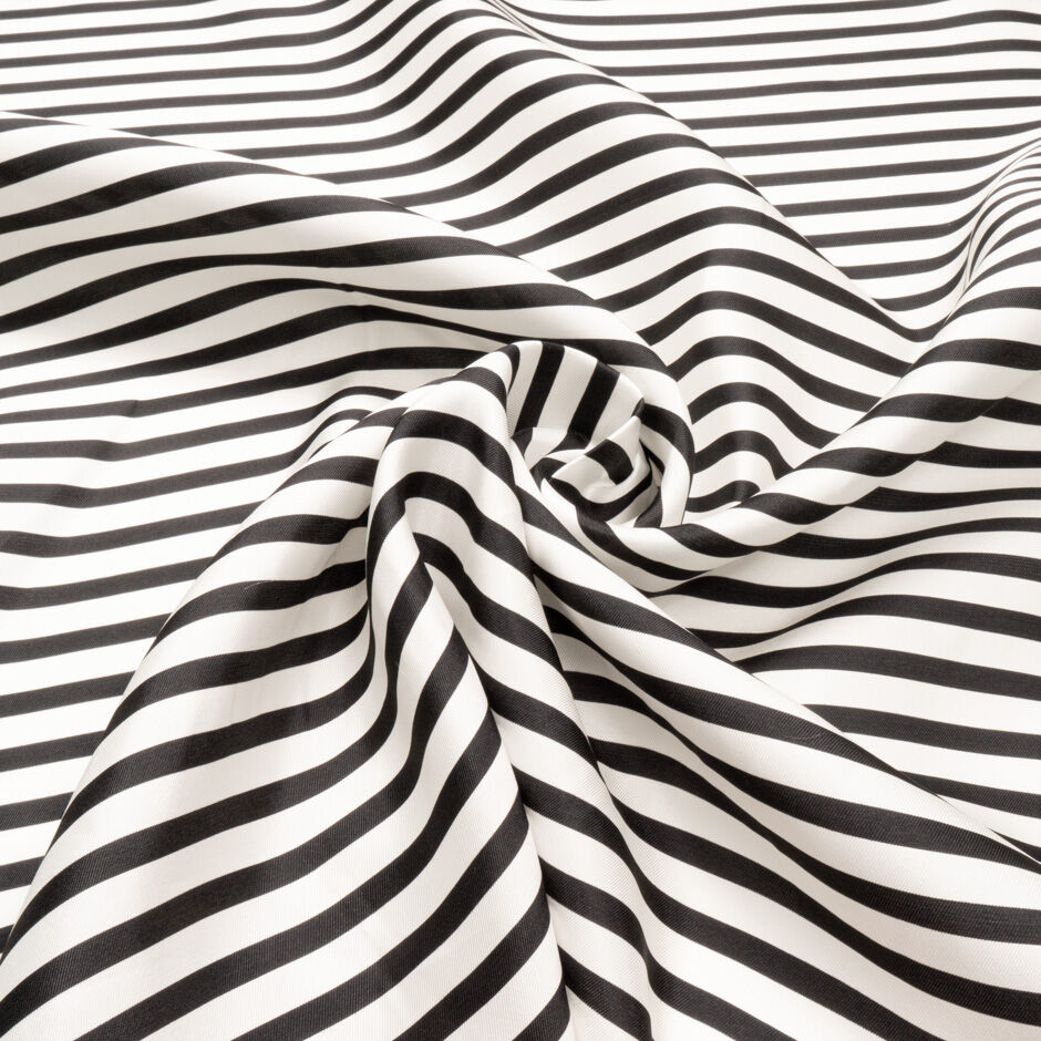 Monochrome Striped Double Silk Organza