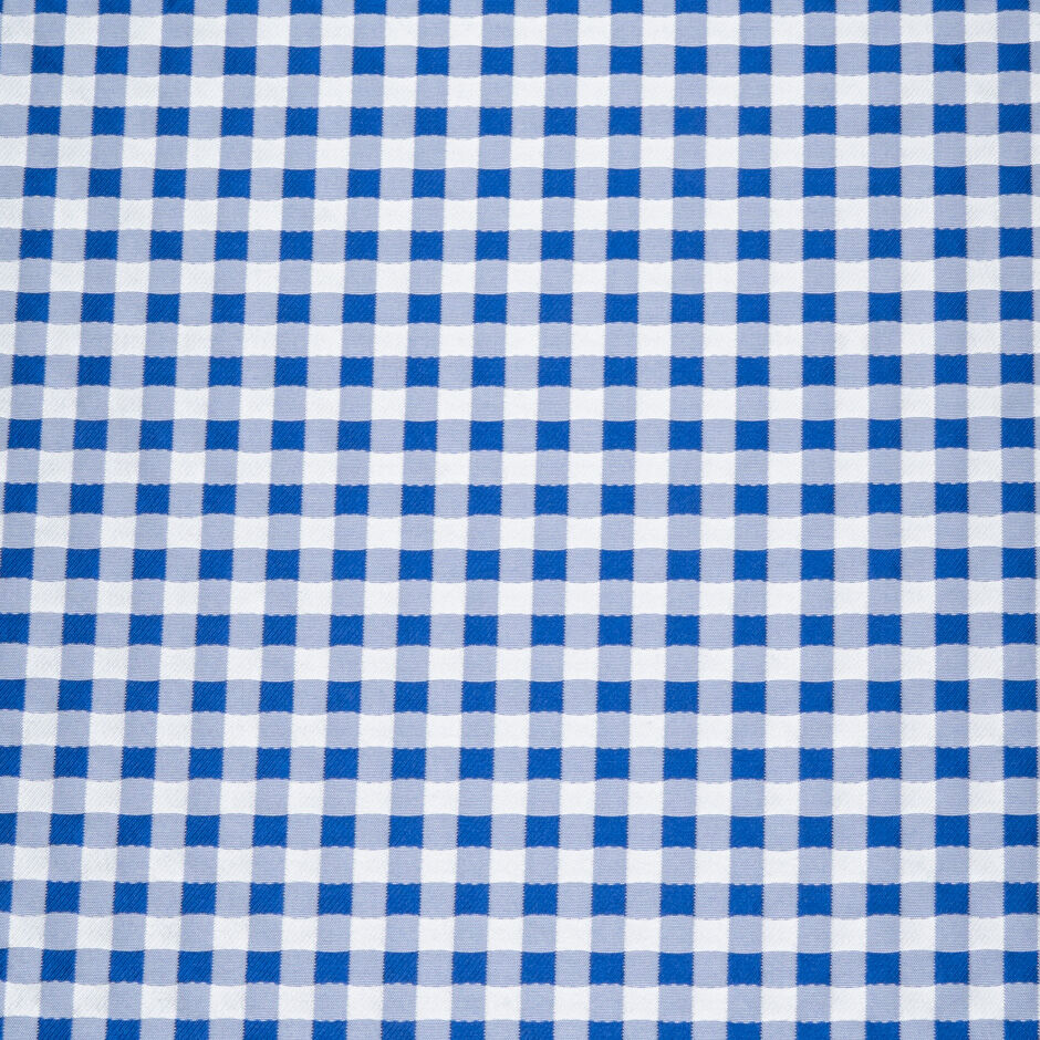 Royal Blue & White Gingham Mikado
