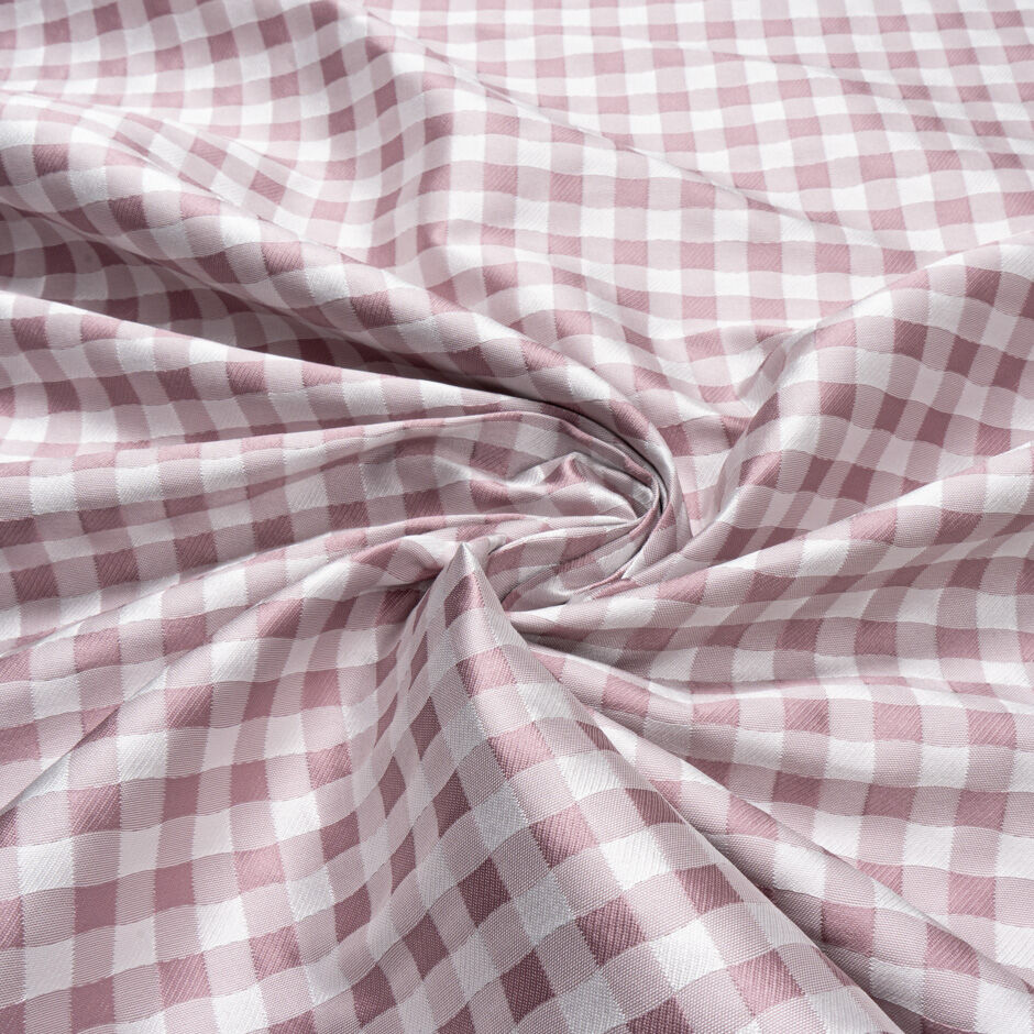 Dusty Lilac & White Gingham Mikado