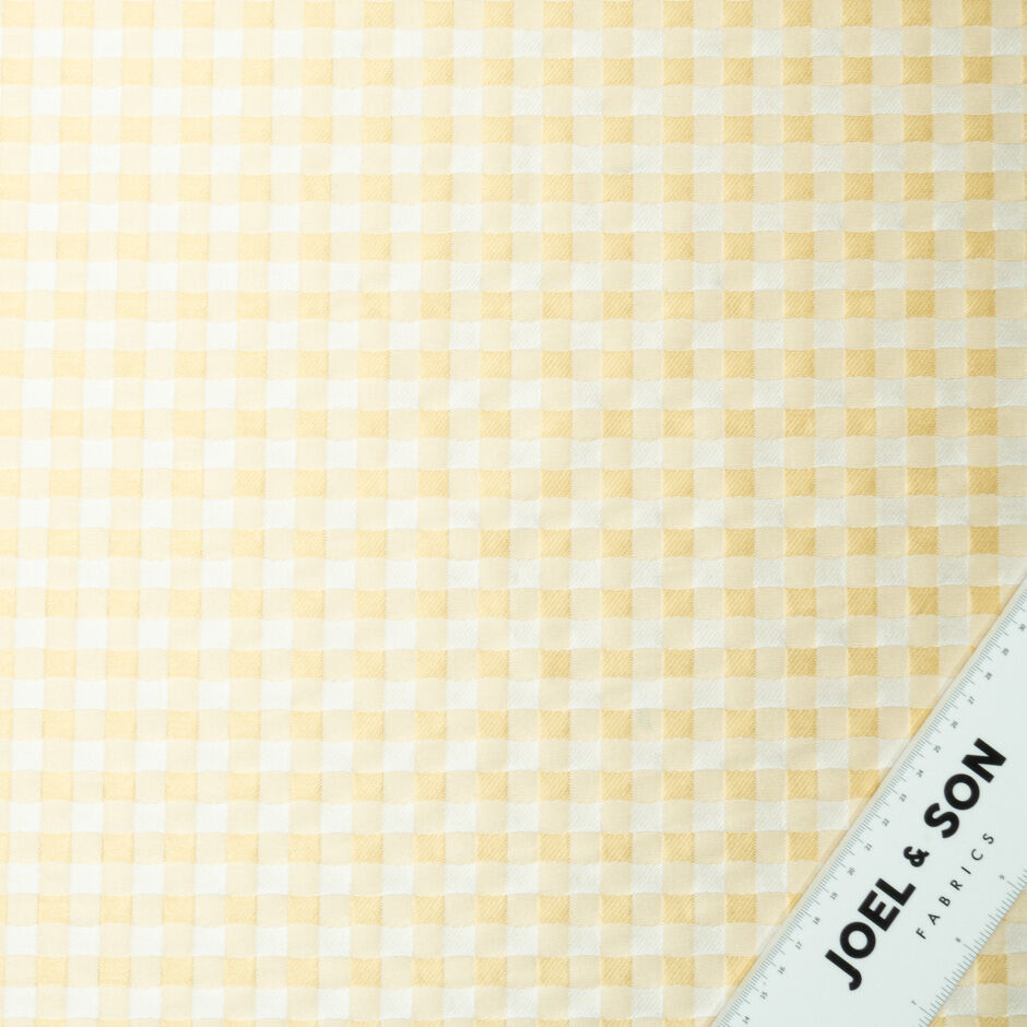 Daffodil Yellow & White Gingham Mikado
