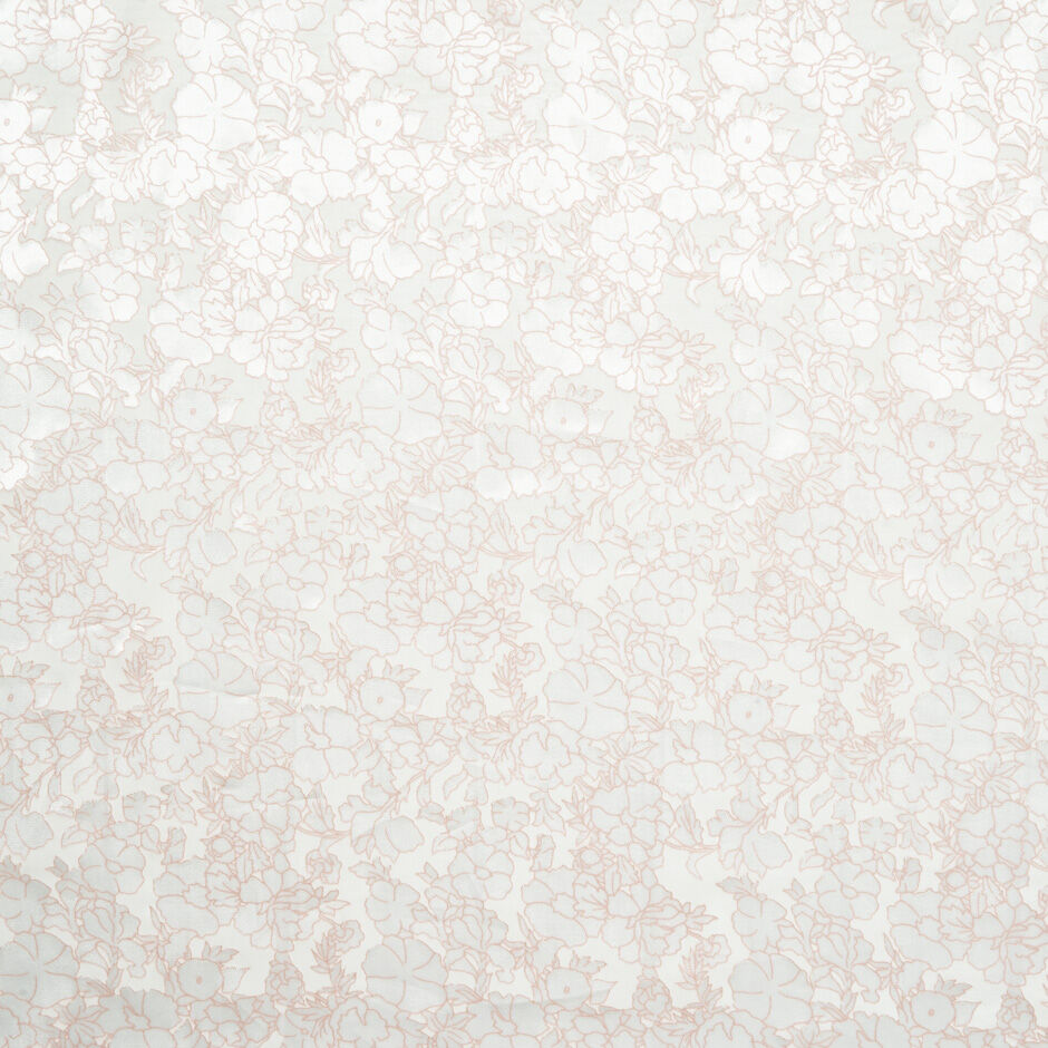 White Satin Floral Burnt Out Georgette (A 2.70m Piece)